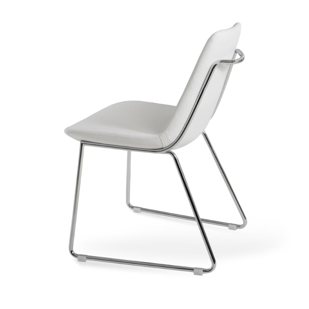 Soho Concept Eiffel Handle Back Dining Chair - Stylish, Durable Leatherette With 2-year Guarantee, 350 Lbs Capacity White,Chrome  Soho-concept-dining-chair-03364