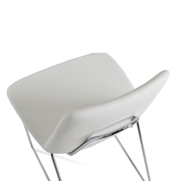 Soho Concept Eiffel Handle Back Dining Chair - Stylish, Durable Leatherette With 2-year Guarantee, 350 Lbs Capacity White,Chrome  Soho-concept-dining-chair-03365