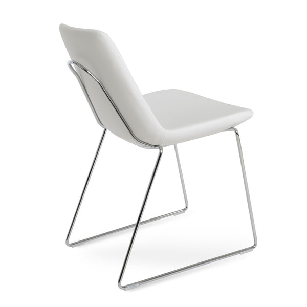 Soho Concept Eiffel Handle Back Dining Chair - Stylish, Durable Leatherette With 2-year Guarantee, 350 Lbs Capacity White,Chrome  Soho-concept-dining-chair-03365