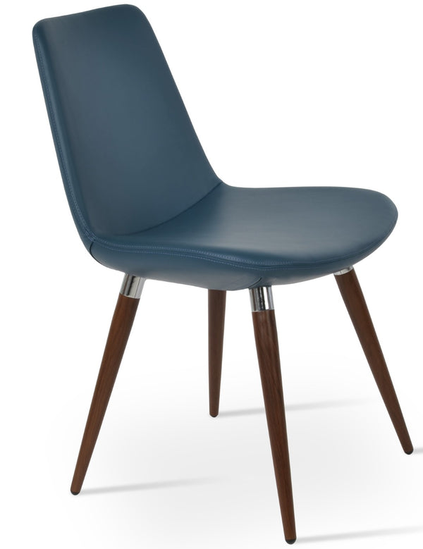 Soho Concept Eiffel Ana Armchair Dining Chair - Stylish Ppm-fr Upholstery, Gold Accents, 2-year Guarantee, Turkiye Made Blue,Walnut  Soho-concept-dining-chair-03373