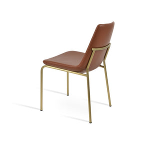 Soho Concept Eiffel Harris Chair - Elegant Dining Chair With Leatherette, Chrome Base & 2-year Guarantee, 300 Lb Capacity Brass  Soho-concept-dining-chair-03374