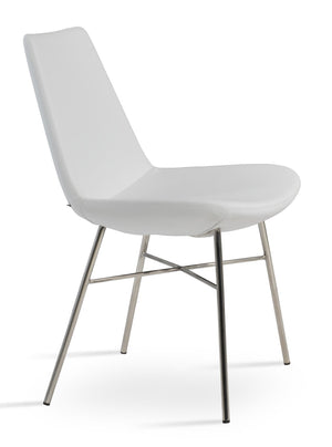 Soho Concept Eiffel Cross Chair Dining Chair - Premium Leatherette, 2-year Guarantee, Stylish Comfort & Durability White  Soho-concept-dining-chair-03371
