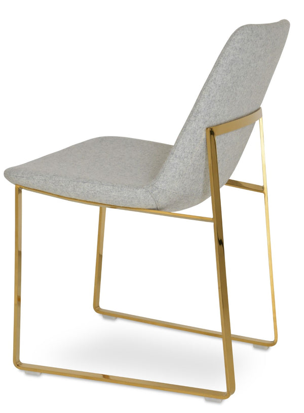 Soho Concept Eiffel Sled Chair With Camira Blazer Wool Fabric - Stylish Dining Chair, 10-year Guarantee, Premium Quality Gold,Silver  Soho-concept-dining-chair-03397