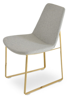 Soho Concept Eiffel Sled Chair With Camira Blazer Wool Fabric - Stylish Dining Chair, 10-year Guarantee, Premium Quality Gold,Silver  Soho-concept-dining-chair-03397
