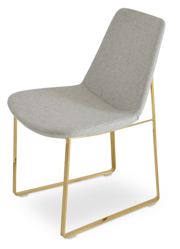 Soho Concept Eiffel Sled Chair With Camira Blazer Wool Fabric - Stylish Dining Chair, 10-year Guarantee, Premium Quality Gold,Silver  Soho-concept-dining-chair-03397