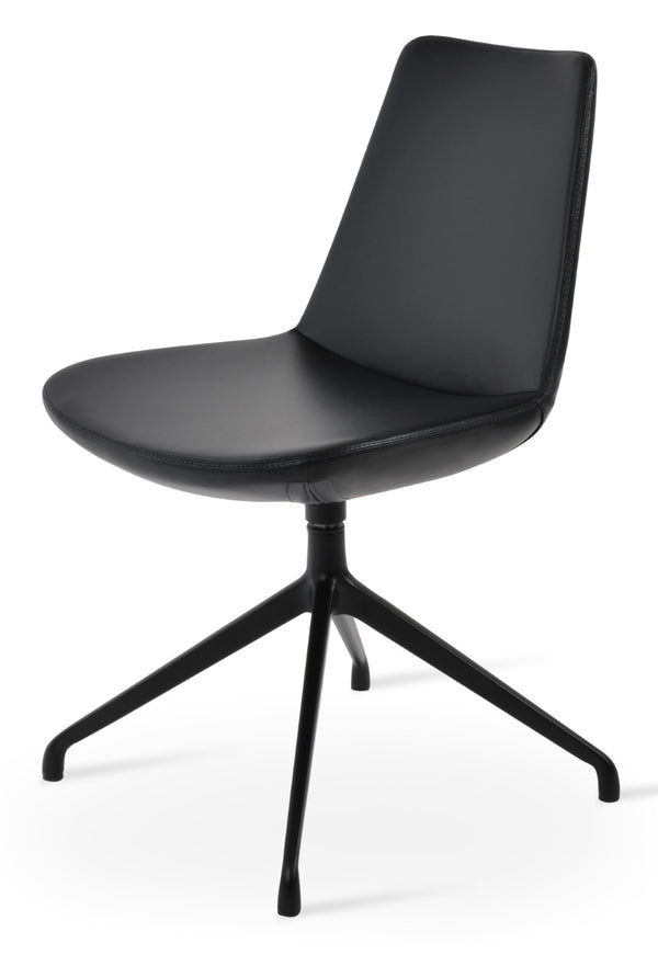 Soho Concept Eiffel Spider Swivel Chair In Camira Boucle & Genuine Leather - 10-year Guarantee, Stylish Comfort! Black  Soho-concept-dining-chair-03422