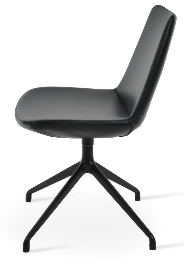 Soho Concept Eiffel Spider Swivel Chair In Camira Boucle & Genuine Leather - 10-year Guarantee, Stylish Comfort! Black  Soho-concept-dining-chair-03422