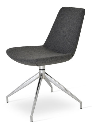 Soho Concept Eiffel Spider Swivel Chair In Premium Camira Blazer Wool - 10-year Guarantee, Dark Grey Comfort Dark Grey  Soho-concept-dining-chair-03409