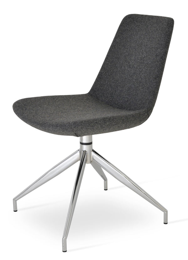 Soho Concept Eiffel Spider Swivel Chair In Premium Camira Blazer Wool - 10-year Guarantee, Dark Grey Comfort Dark Grey  Soho-concept-dining-chair-03409