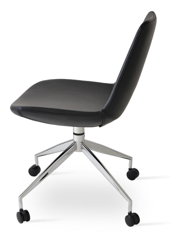 Soho Concept Eiffel Spider Swivel Chair In Camira Boucle & Genuine Leather - 10-year Guarantee, Stylish Comfort! Black  Soho-concept-dining-chair-03414