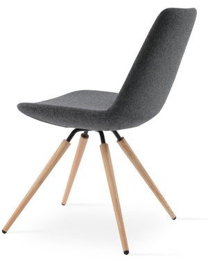 Soho Concept Eiffel Star Chair - Premium Camira Blazer Wool, 10-year Guarantee, Elegant Steel Base, Natural Finish Natural,Dark Grey  Soho-concept-dining-chair-03440