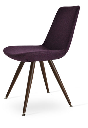 Soho Concept Eiffel Star Chair - Premium Camira Blazer Wool, 10-year Guarantee, Elegant Steel Base, Natural Finish Deep Maroon  Soho-concept-dining-chair-03443
