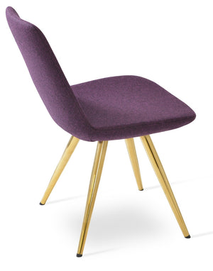 Soho Concept Eiffel Star Chair - Premium Camira Blazer Wool, 10-year Guarantee, Elegant Steel Base, Natural Finish Gold  Soho-concept-dining-chair-03449