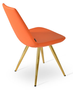 Soho Concept Eiffel Star Chair - Stylish Dining Chair In Boucle, Velvet & Nubuck Fabrics With 10-year Guarantee! Gold,Orange  Soho-concept-dining-chair-03452