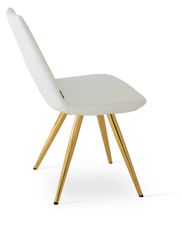 Soho Concept Eiffel Star Chair - Stylish Dining Chair In Boucle, Velvet & Nubuck Fabrics With 10-year Guarantee! Gold,White  Soho-concept-dining-chair-03453