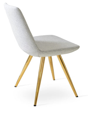 Soho Concept Eiffel Star Chair - Premium Camira Blazer Wool, 10-year Guarantee, Elegant Steel Base, Natural Finish Gold,Silver  Soho-concept-dining-chair-03455
