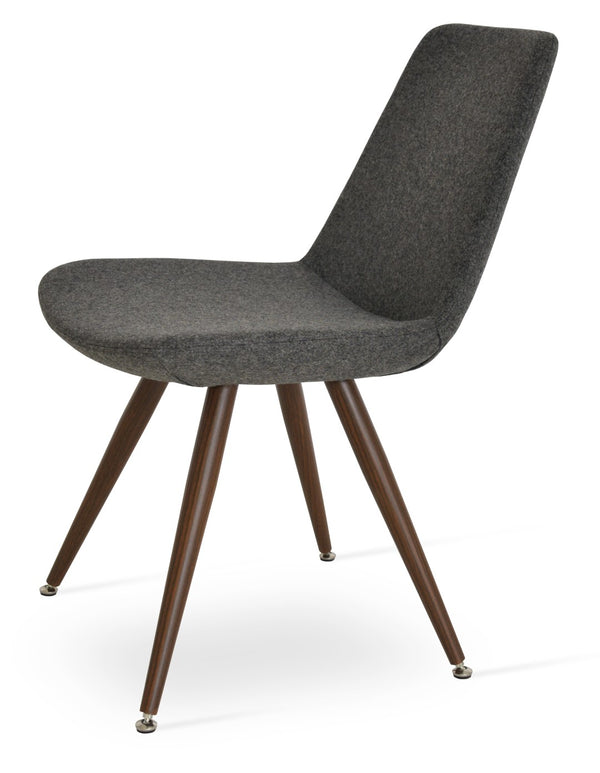 Soho Concept Eiffel Star Chair - Premium Camira Blazer Wool, 10-year Guarantee, Elegant Steel Base, Natural Finish Walnut,Dark Grey  Soho-concept-dining-chair-03460