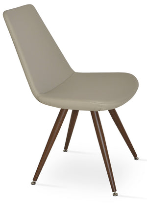 Soho Concept Eiffel Star Chair - Stylish Leatherette Dining Chair With 2-year Guarantee, Soft Black Finish, 350 Lbs Capacity Walnut  Soho-concept-dining-chair-03459