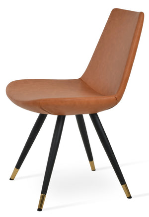 Soho Concept Eiffel Star Chair - Stylish Leatherette Dining Chair With 2-year Guarantee, Soft Black Finish, 350 Lbs Capacity Black  Soho-concept-dining-chair-03436