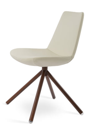 Soho Concept Eiffel Stick Swivel Chair - Elegant Leatherette Dining Chair With Soft Walnut Finish & 2-year Guarantee Walnut,Cream  Soho-concept-dining-chair-03475