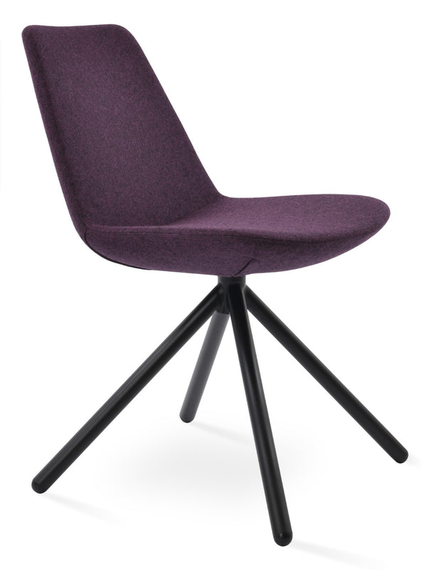 Soho Concept Eiffel Stick Swivel Chair - Elegant Camira Blazer Wool Fabric, 10-year Guarantee, Durable Design Black  Soho-concept-dining-chair-03477