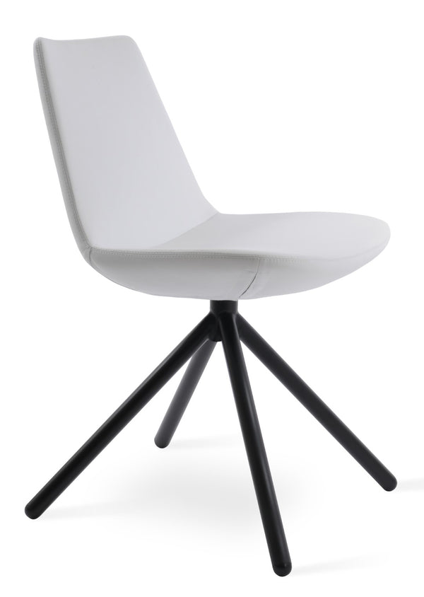 Soho Concept Eiffel Stick Swivel Chair - Elegant Leatherette Dining Chair With Soft Walnut Finish & 2-year Guarantee Black,White  Soho-concept-dining-chair-03478