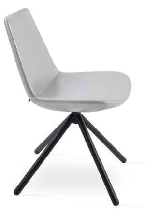 Soho Concept Eiffel Stick Swivel Chair - Premium Upholstery, Stylish Design & 10-year Guarantee - Perfect Dining! Black,Silver  Soho-concept-dining-chair-03476