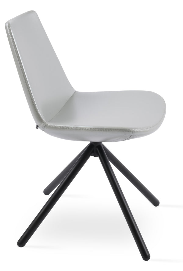 Soho Concept Eiffel Stick Swivel Chair - Premium Upholstery, Stylish Design & 10-year Guarantee - Perfect Dining! Black,Silver  Soho-concept-dining-chair-03476