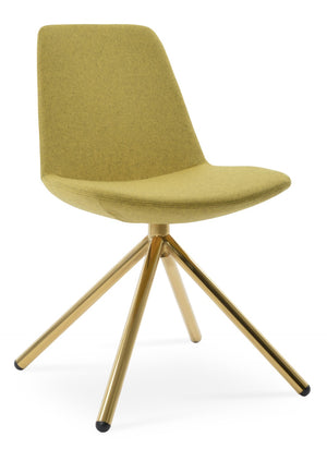 Soho Concept Eiffel Stick Swivel Chair - Elegant Camira Blazer Wool Fabric, 10-year Guarantee, Durable Design Gold  Soho-concept-dining-chair-03491