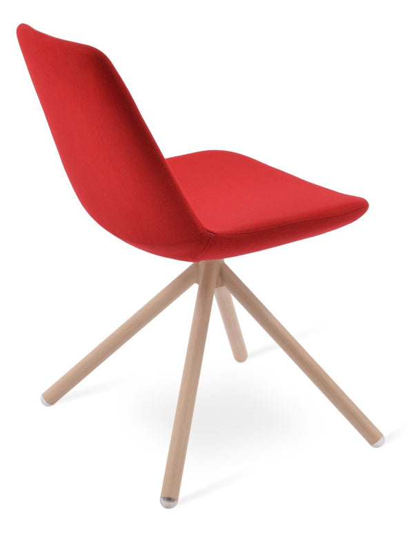Soho Concept Eiffel Stick Swivel Chair - Elegant Camira Blazer Wool Fabric, 10-year Guarantee, Durable Design Natural,Red  Soho-concept-dining-chair-03496