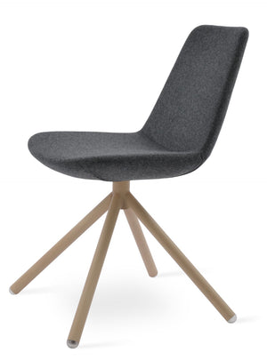 Soho Concept Eiffel Stick Swivel Chair - Elegant Camira Blazer Wool Fabric, 10-year Guarantee, Durable Design Natural,Dark Grey  Soho-concept-dining-chair-03495