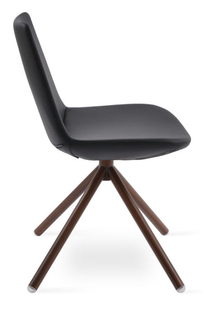Soho Concept Eiffel Stick Swivel Chair - Elegant Leatherette Dining Chair With Soft Walnut Finish & 2-year Guarantee Walnut,Black  Soho-concept-dining-chair-03500