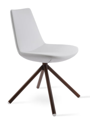 Soho Concept Eiffel Stick Swivel Chair - Elegant Leatherette Dining Chair With Soft Walnut Finish & 2-year Guarantee Walnut,White  Soho-concept-dining-chair-03501