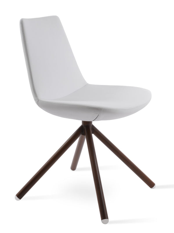Soho Concept Eiffel Stick Swivel Chair - Elegant Leatherette Dining Chair With Soft Walnut Finish & 2-year Guarantee Walnut,White  Soho-concept-dining-chair-03501