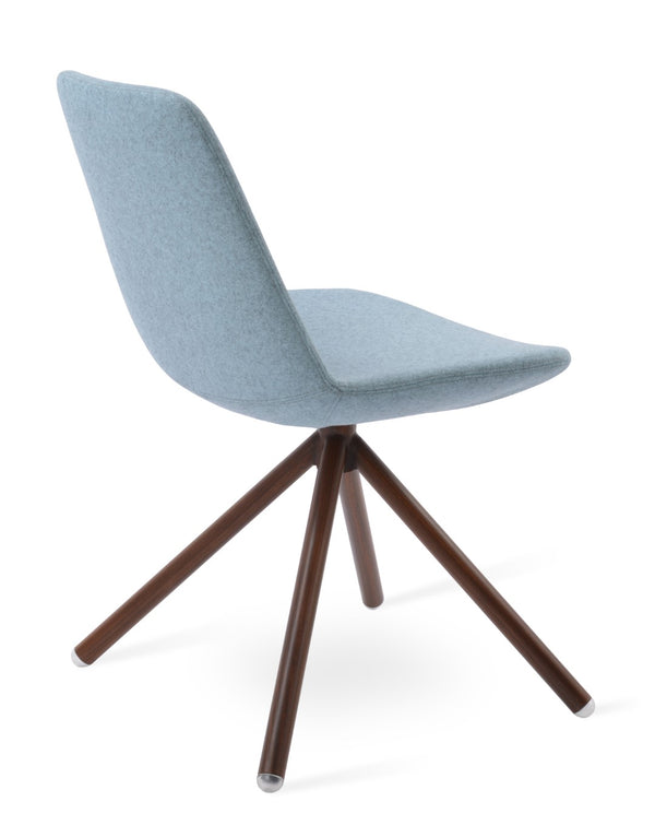 Soho Concept Eiffel Stick Swivel Chair - Premium Upholstery, Stylish Design & 10-year Guarantee - Perfect Dining! Walnut,Blue  Soho-concept-dining-chair-03497
