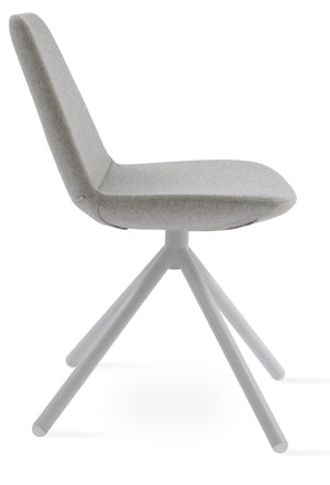 Soho Concept Eiffel Stick Swivel Chair - Premium Upholstery, Stylish Design & 10-year Guarantee - Perfect Dining! White,Silver  Soho-concept-dining-chair-03502