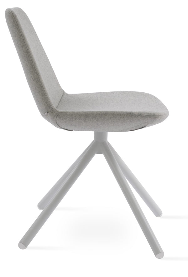 Soho Concept Eiffel Stick Swivel Chair - Premium Upholstery, Stylish Design & 10-year Guarantee - Perfect Dining! White,Silver  Soho-concept-dining-chair-03502