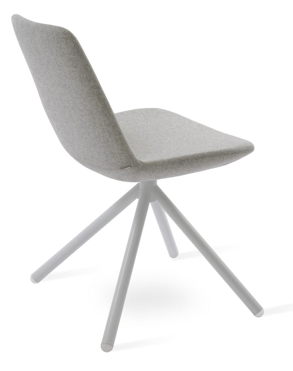 Soho Concept Eiffel Stick Swivel Chair - Premium Upholstery, Stylish Design & 10-year Guarantee - Perfect Dining! White,Silver  Soho-concept-dining-chair-03502