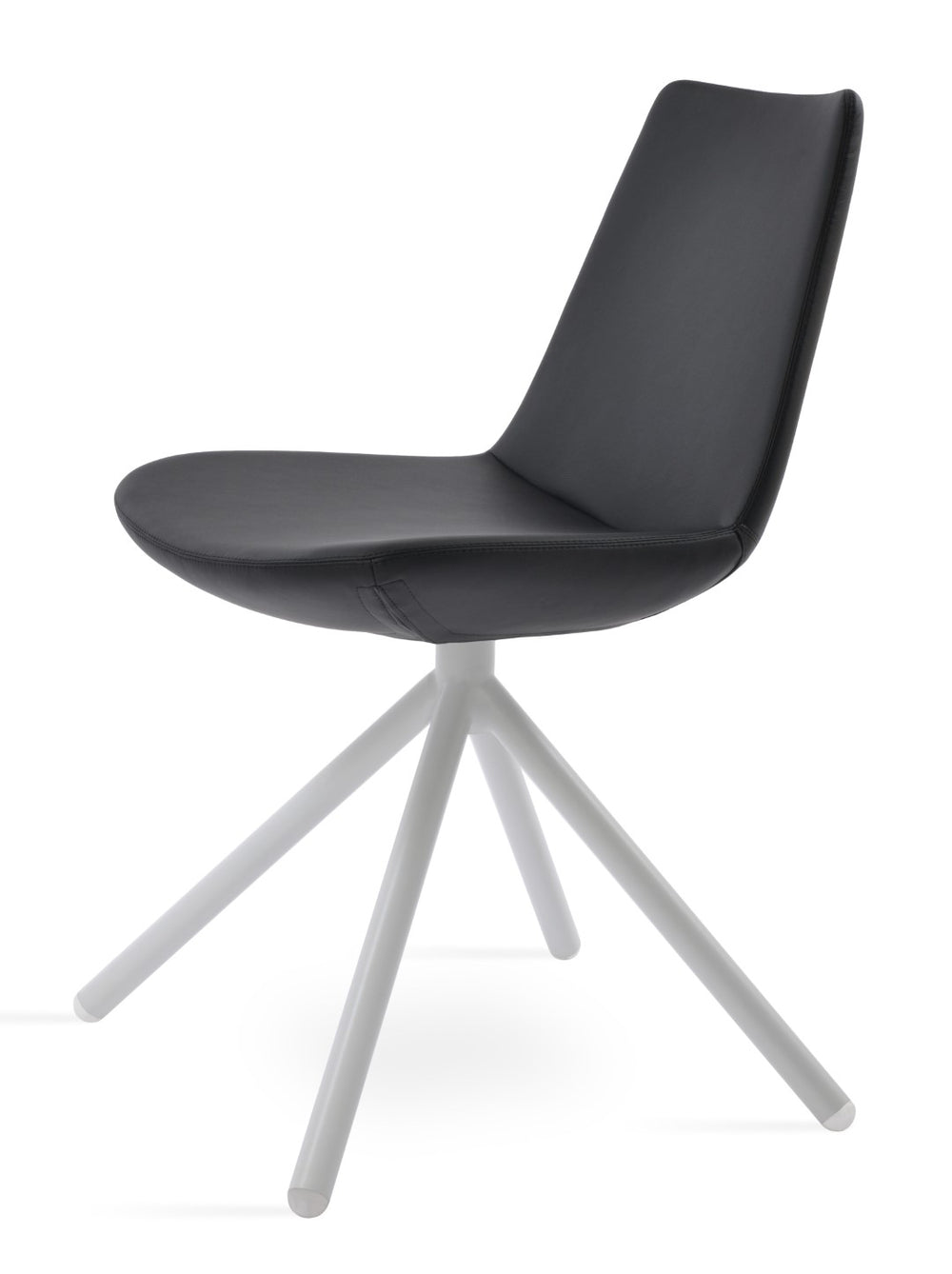 Soho Concept Eiffel Stick Swivel Chair - Elegant Leatherette Dining Chair With Soft Walnut Finish & 2-year Guarantee White,Black  Soho-concept-dining-chair-03503