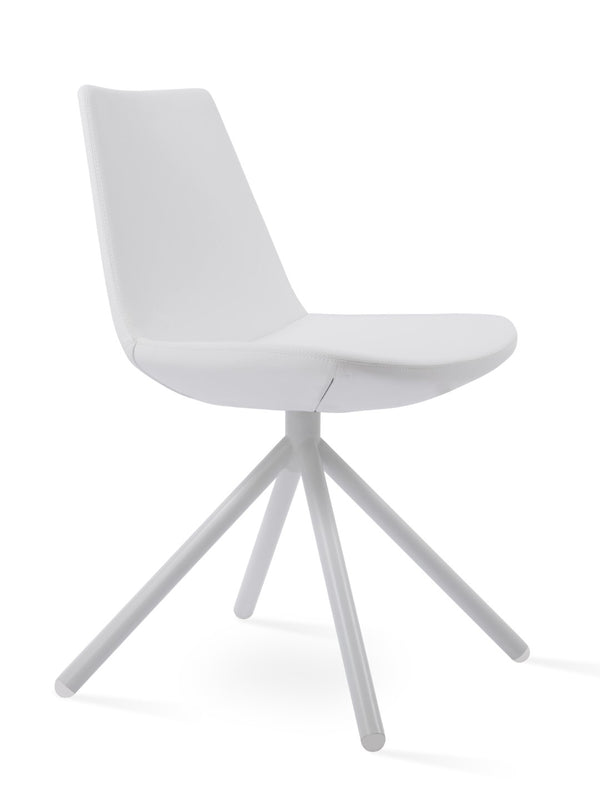 Soho Concept Eiffel Stick Swivel Chair - Elegant Leatherette Dining Chair With Soft Walnut Finish & 2-year Guarantee White  Soho-concept-dining-chair-03504