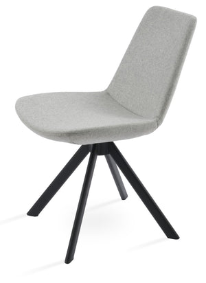 Soho Concept Eiffel Sword Swivel Dining Chair - Luxurious Camira Blazer Wool, 10-year Guarantee, Elegant Design Black,Silver  Soho-concept-dining-chair-03555
