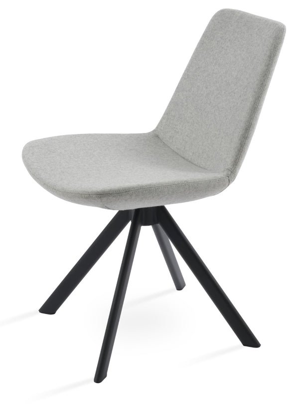 Soho Concept Eiffel Sword Swivel Dining Chair - Luxurious Camira Blazer Wool, 10-year Guarantee, Elegant Design Black,Silver  Soho-concept-dining-chair-03555