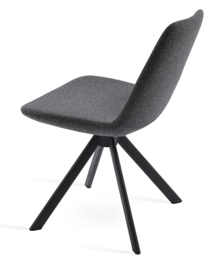 Soho Concept Eiffel Sword Swivel Dining Chair - Luxurious Camira Blazer Wool, 10-year Guarantee, Elegant Design Black,Dark Grey  Soho-concept-dining-chair-03543