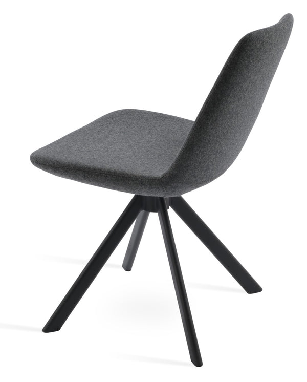 Soho Concept Eiffel Sword Swivel Dining Chair - Luxurious Camira Blazer Wool, 10-year Guarantee, Elegant Design Black,Dark Grey  Soho-concept-dining-chair-03543