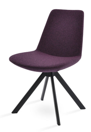 Soho Concept Eiffel Sword Swivel Dining Chair - Luxurious Camira Blazer Wool, 10-year Guarantee, Elegant Design Black  Soho-concept-dining-chair-03544