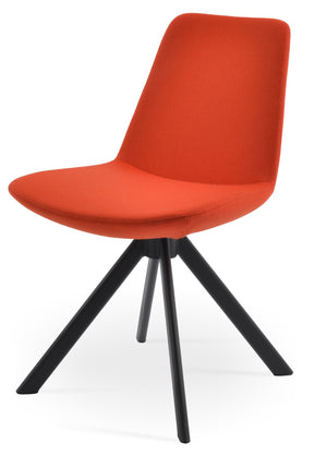 Soho Concept Eiffel Sword Swivel Dining Chair - Luxurious Camira Blazer Wool, 10-year Guarantee, Elegant Design Black,Orange  Soho-concept-dining-chair-03545