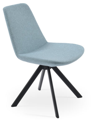 Soho Concept Eiffel Sword Swivel Dining Chair - Luxurious Camira Blazer Wool, 10-year Guarantee, Elegant Design Black,Blue  Soho-concept-dining-chair-03546