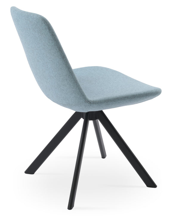 Soho Concept Eiffel Sword Swivel Dining Chair - Luxurious Camira Blazer Wool, 10-year Guarantee, Elegant Design Black,Blue  Soho-concept-dining-chair-03546