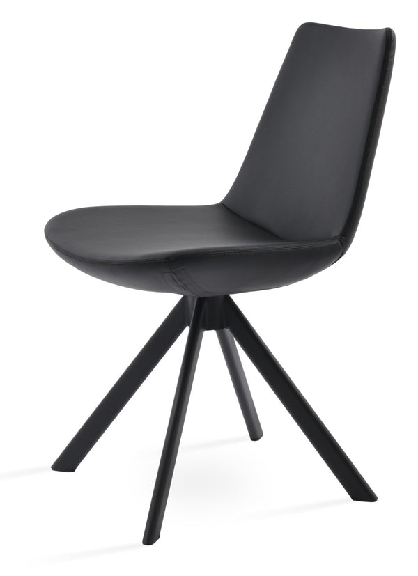 Soho Concept Eiffel Sword Swivel Dining Chair - Luxurious Upholstery & Stylish Metal Finishes, 10-year Guarantee Black  Soho-concept-dining-chair-03550