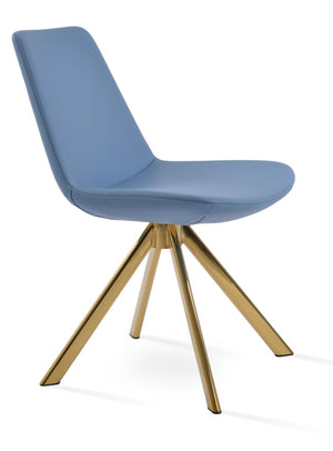 Soho Concept Eiffel Sword Swivel Dining Chair – Premium Leatherette, Stylish Designs, 2-year Guarantee, 300 Lbs Capacity Gold,Blue  Soho-concept-dining-chair-03531